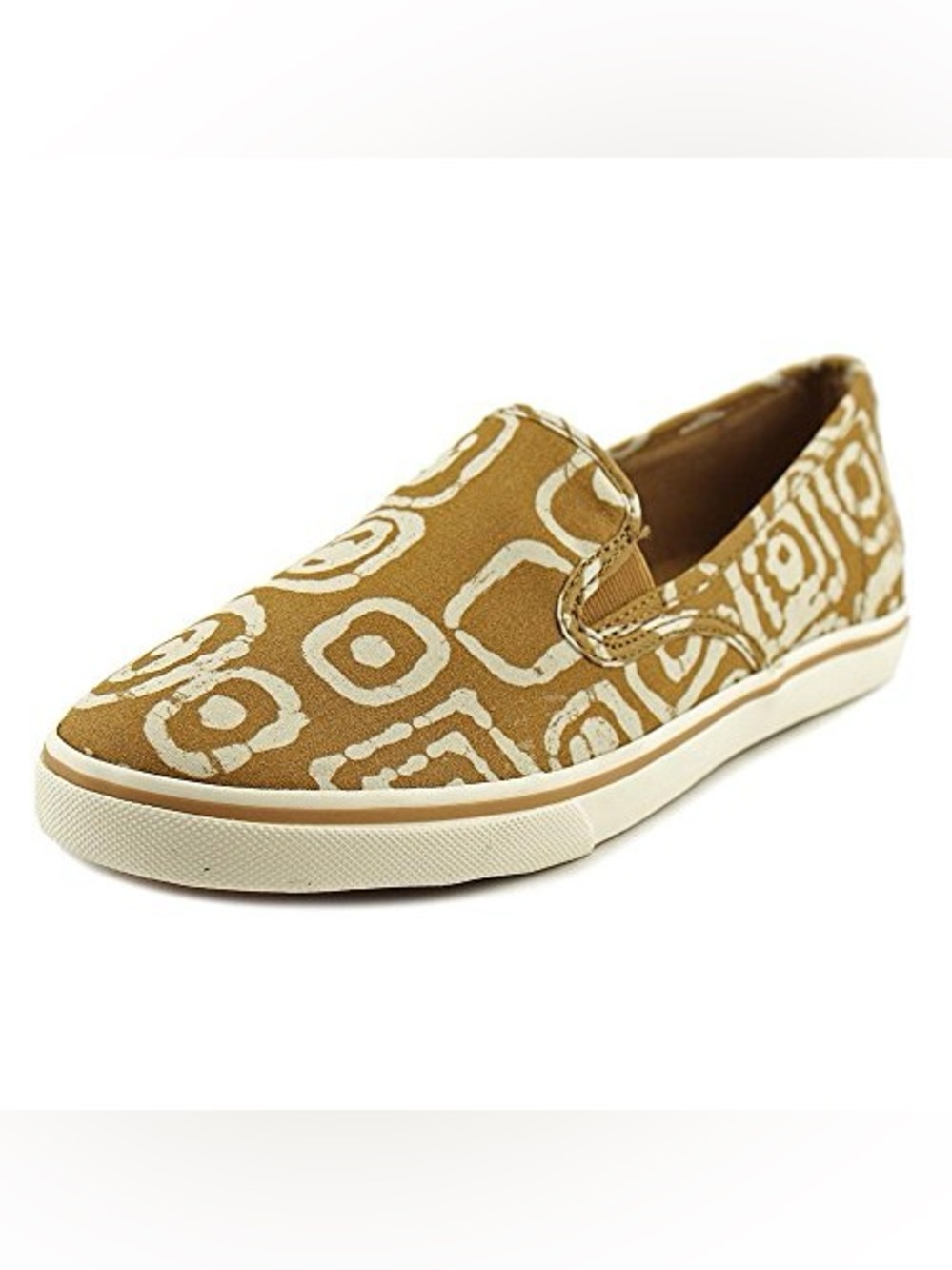 Lauren Ralph Lauren Janis Tan White Batik Tribal Print Slip On Shoes Women’s 6.5